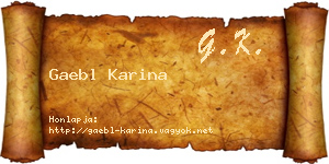 Gaebl Karina névjegykártya